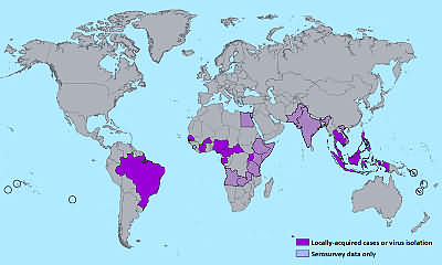 zika分布区域