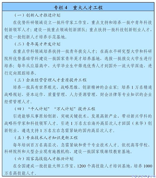 重大人才工程