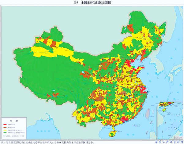 全国主体功能区示意图